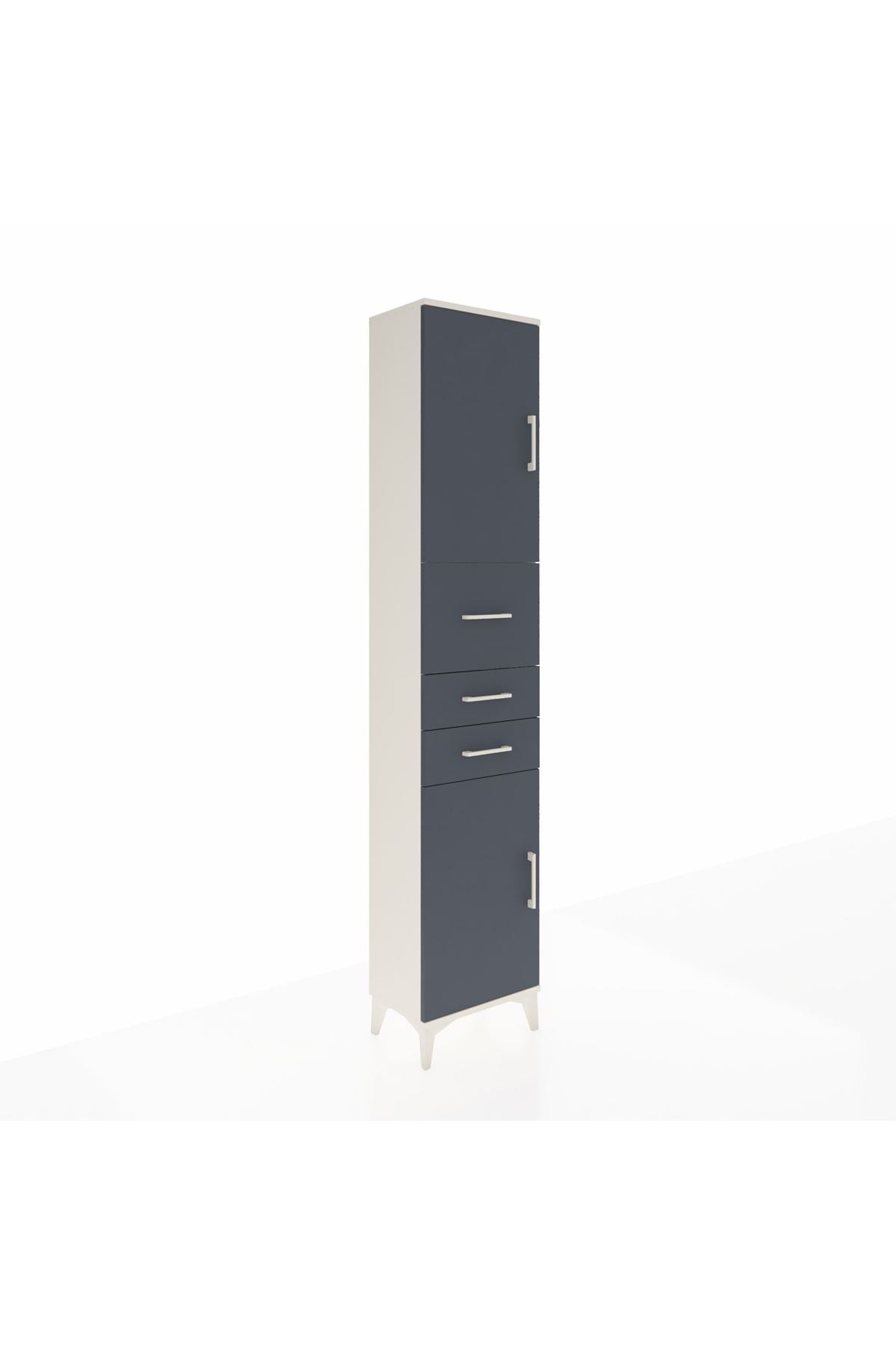 Arges Dolap 3 Raflı 3 Çekmeceli 2 Kapaklı 44x30x221 Aytaşı-Antrasit