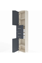 Arges Dolap 3 Raflı 3 Çekmeceli 2 Kapaklı 44x30x221 Aytaşı-Antrasit