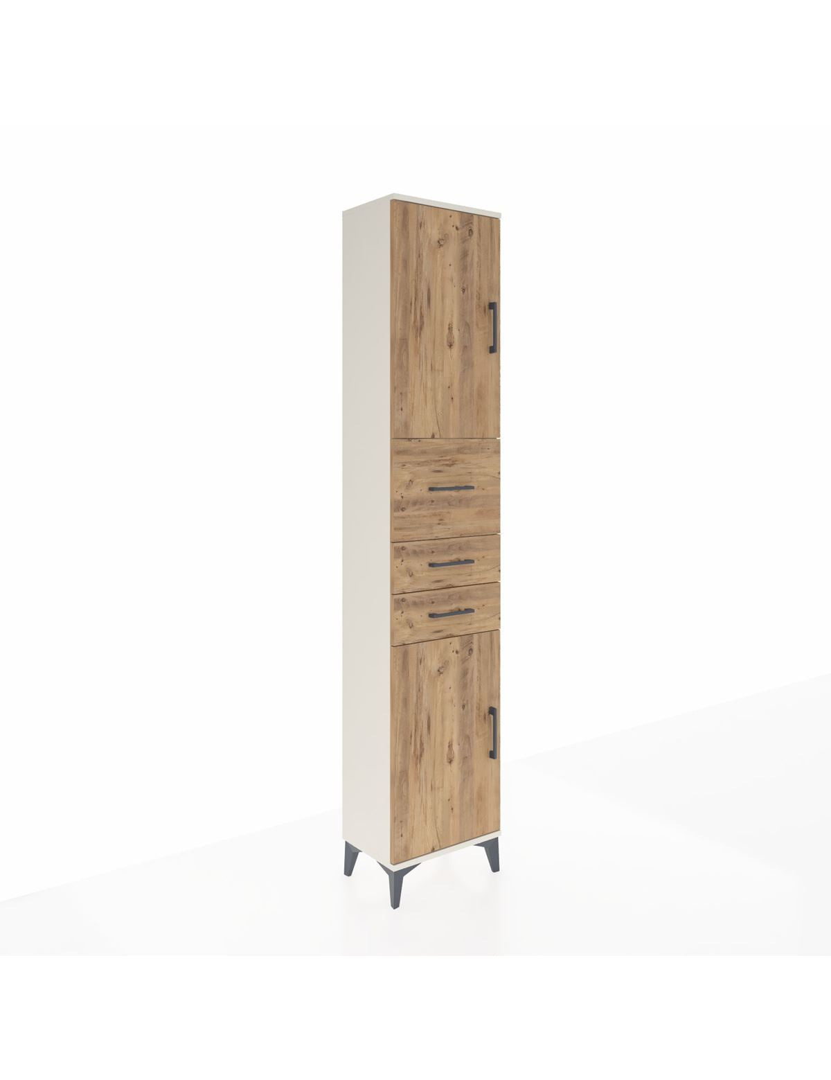 Arges Dolap 3 Raflı 3 Çekmeceli 2 Kapaklı 44x30x221 Aytaşı-Çam