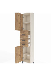 Arges Dolap 3 Raflı 3 Çekmeceli 2 Kapaklı 44x30x221 Aytaşı-Çam