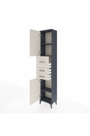 Arges Dolap 3 Raflı 3 Çekmeceli 2 Kapaklı 44x30x221 Antrasit-Aytaşı