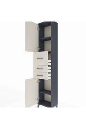 Arges Dolap 3 Raflı 3 Çekmeceli 2 Kapaklı 44x30x221 Antrasit-Aytaşı