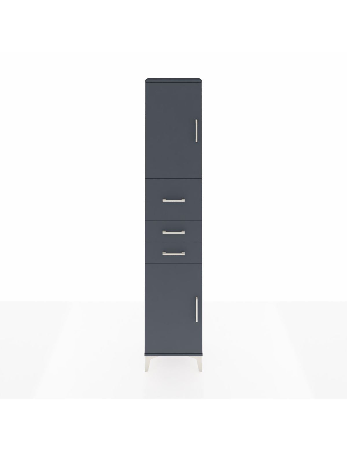 Arges Dolap 3 Raflı 3 Çekmeceli 2 Kapaklı 44x30x221 Antrasit-Antrasit