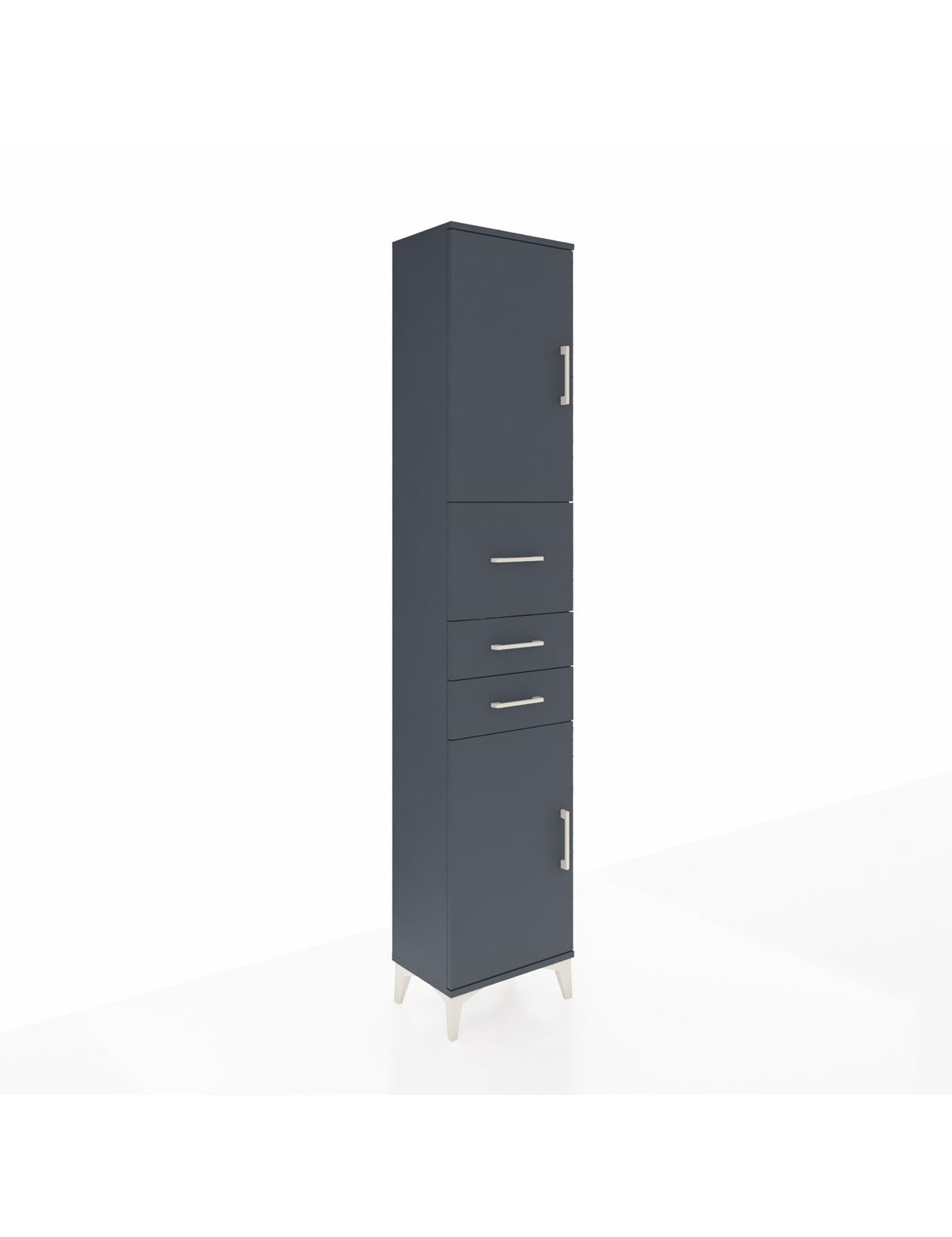 Arges Dolap 3 Raflı 3 Çekmeceli 2 Kapaklı 44x30x221 Antrasit-Antrasit