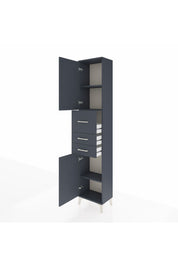 Arges Dolap 3 Raflı 3 Çekmeceli 2 Kapaklı 44x30x221 Antrasit-Antrasit