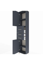 Arges Dolap 3 Raflı 3 Çekmeceli 2 Kapaklı 44x30x221 Antrasit-Antrasit