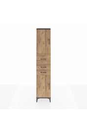 Arges Dolap 3 Raflı 3 Çekmeceli 2 Kapaklı 44x30x221 Antrasit-Çam