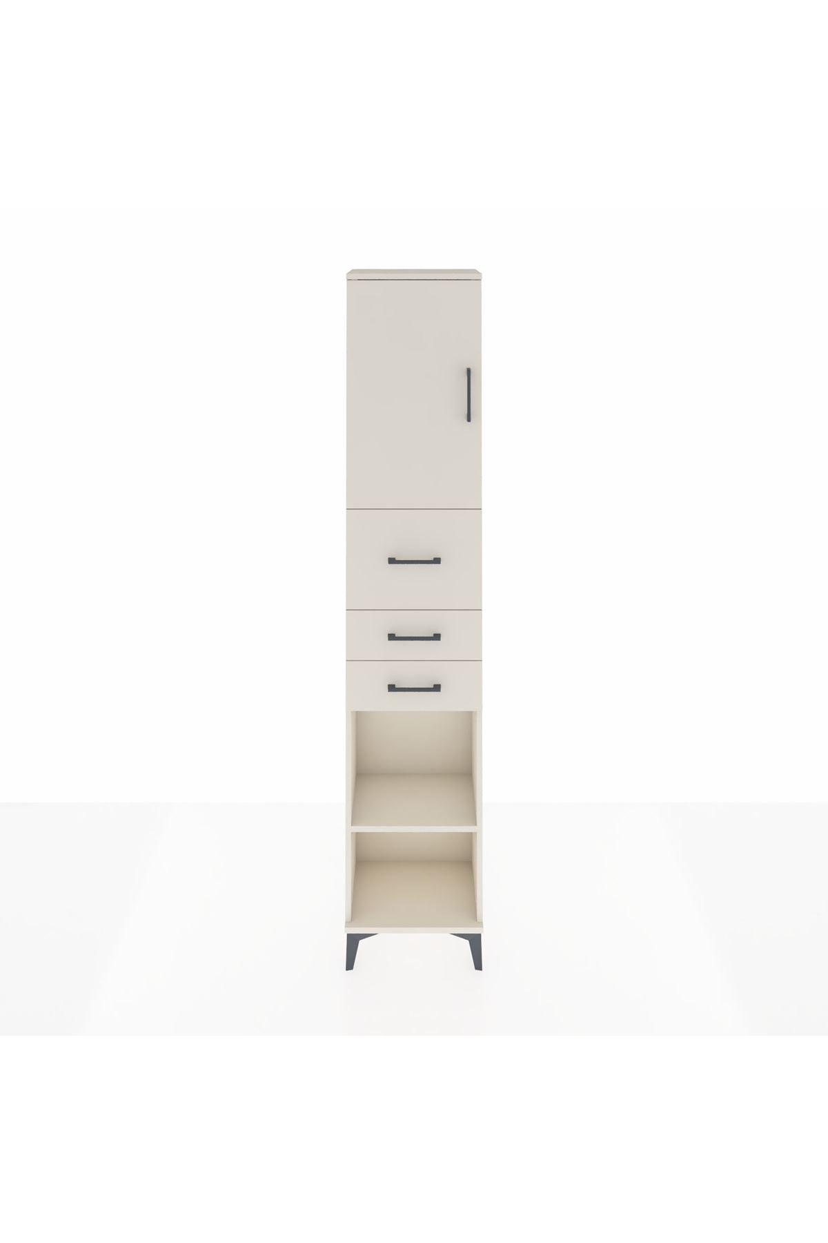 Arges Dolap 3 Raflı 3 Çekmeceli Tek Kapaklı 44x30x221 Aytaşı-Aytaşı