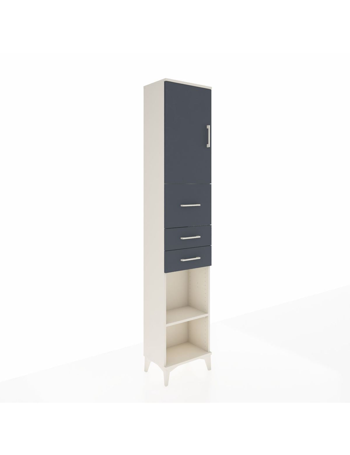 Arges Dolap 3 Raflı 3 Çekmeceli Tek Kapaklı 44x30x221 Aytaşı-Antrasit