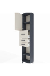 Arges Dolap 3 Raflı 3 Çekmeceli Tek Kapaklı 44x30x221 Antrasit-Aytaşı