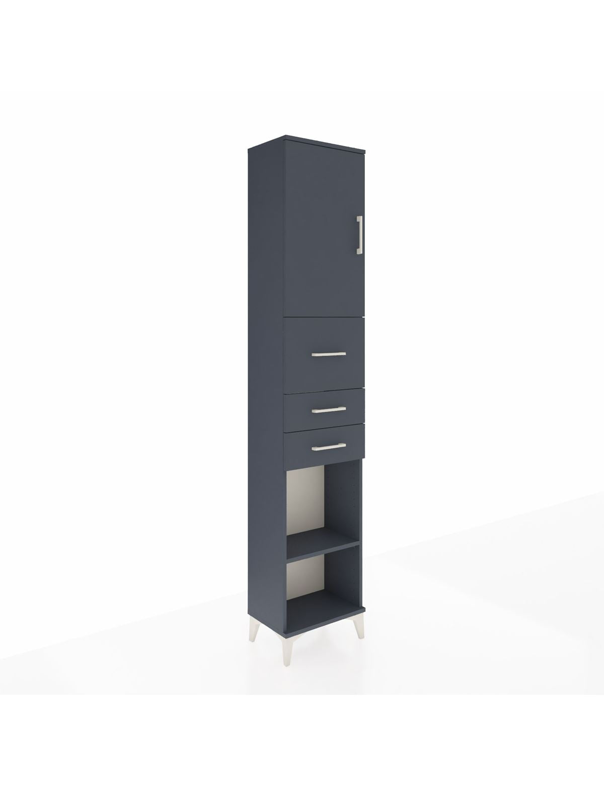 Arges Dolap 3 Raflı 3 Çekmeceli Tek Kapaklı 44x30x221 Antrasit-Antrasit