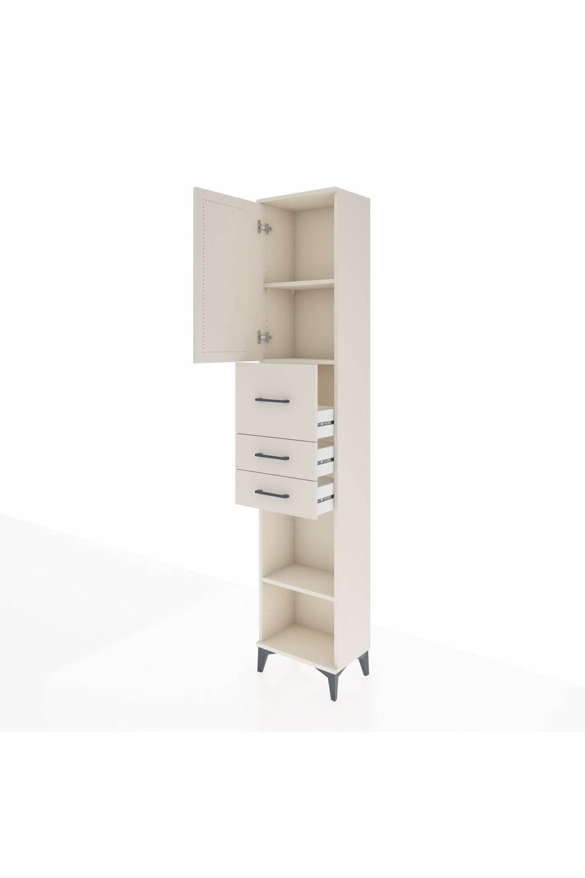 Arges Dolap 3 Raflı 3 Çekmeceli Tek Kapaklı 44x30x221 Aytaşı-Aytaşı