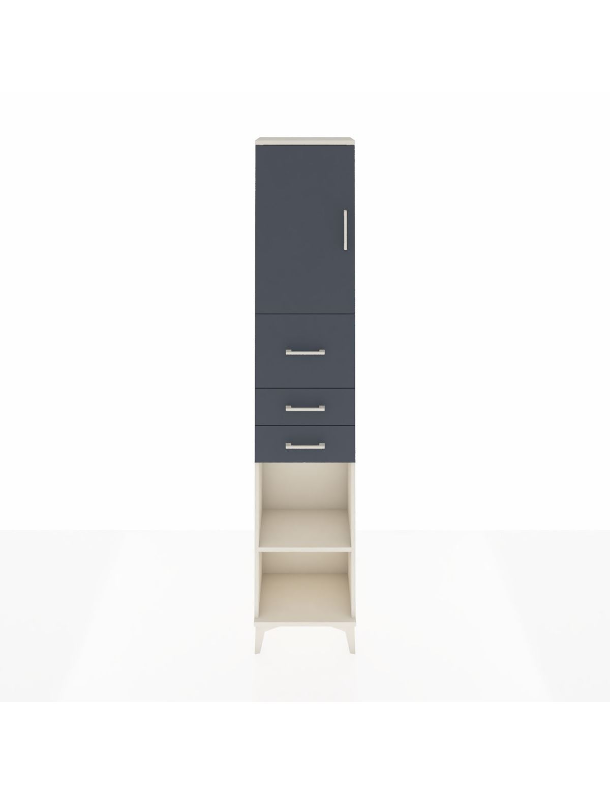 Arges Dolap 3 Raflı 3 Çekmeceli Tek Kapaklı 44x30x221 Aytaşı-Antrasit