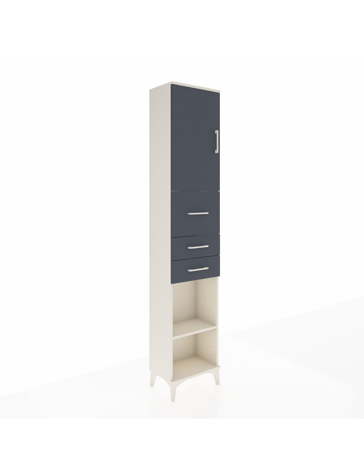 Arges Dolap 3 Raflı 3 Çekmeceli Tek Kapaklı 44x30x221 Aytaşı-Antrasit