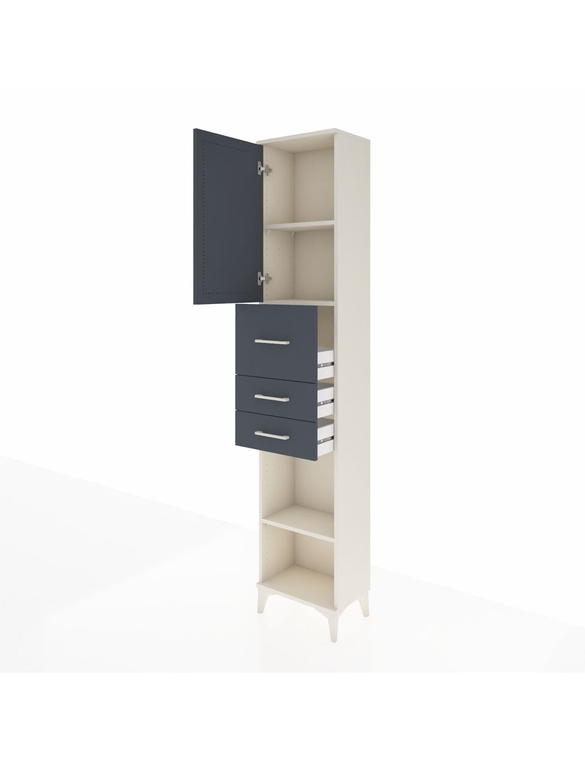Arges Dolap 3 Raflı 3 Çekmeceli Tek Kapaklı 44x30x221 - S28M227V2A