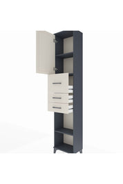 Arges Dolap 3 Raflı 3 Çekmeceli Tek Kapaklı 44x30x221 Antrasit-Aytaşı