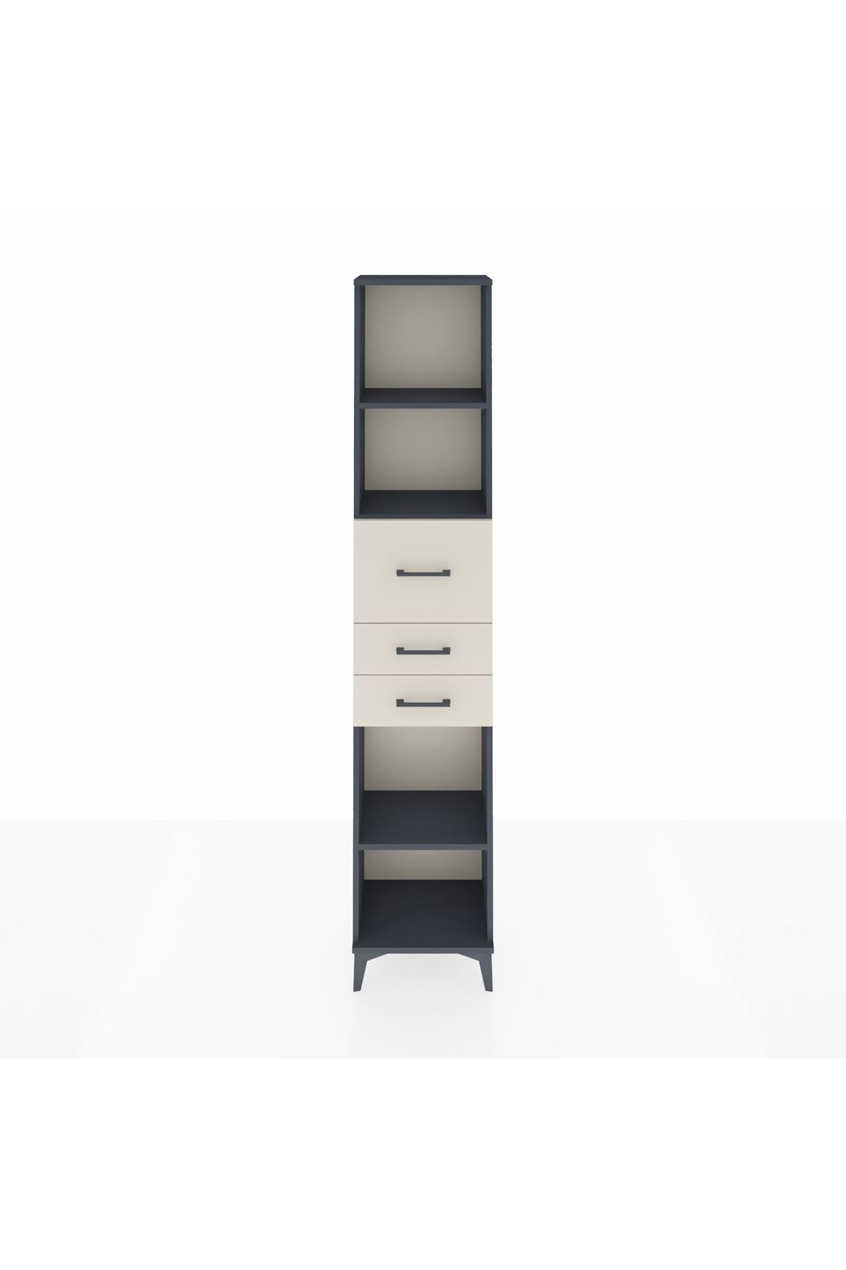 Arges Dolap 3 Raflı 3 Çekmeceli 44x30x221 Antrasit-Aytaşı