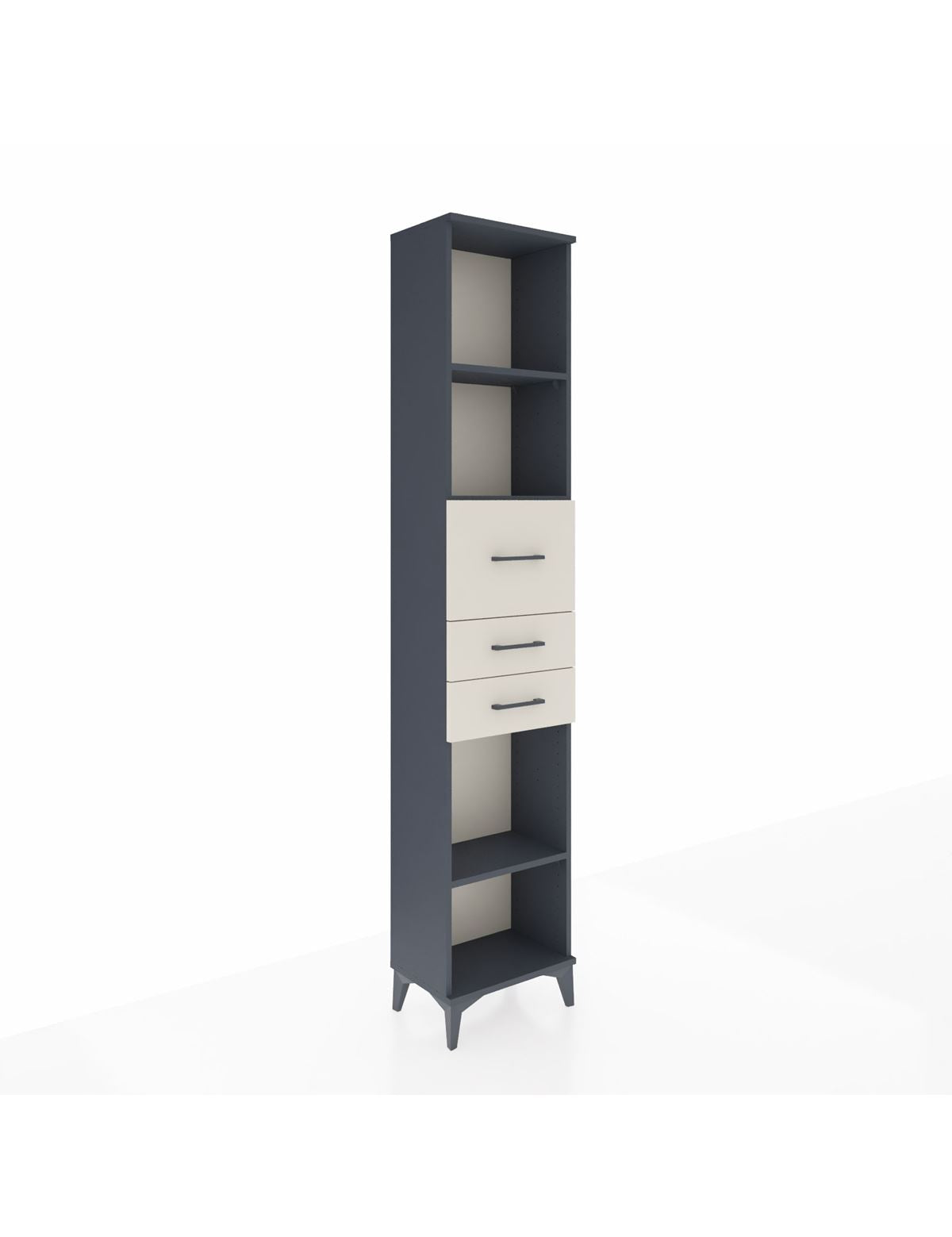 Arges Dolap 3 Raflı 3 Çekmeceli 44x30x221 Antrasit-Aytaşı