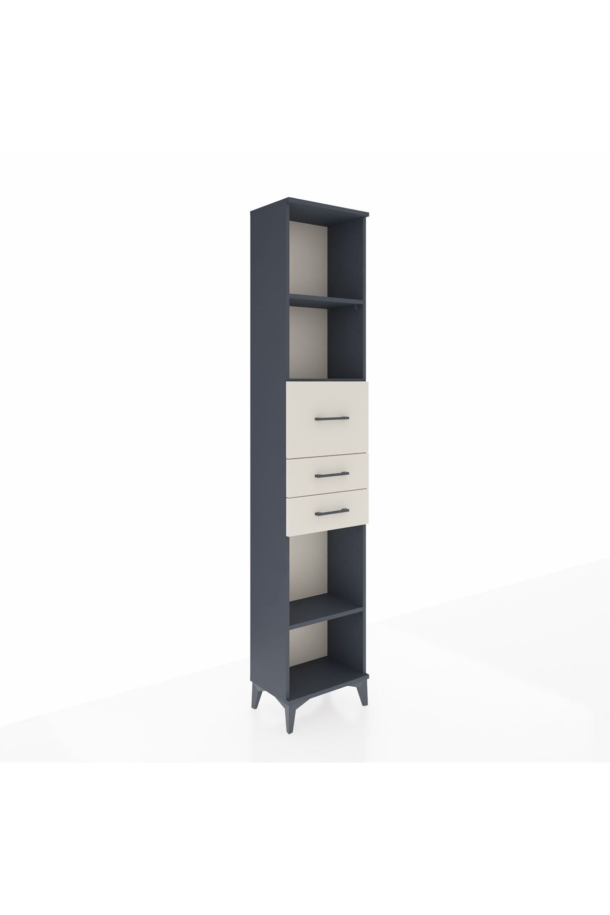 Arges Dolap 3 Raflı 3 Çekmeceli 44x30x221 Antrasit-Aytaşı