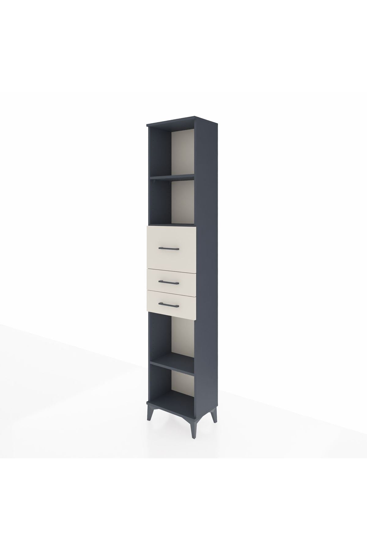 Arges Dolap 3 Raflı 3 Çekmeceli 44x30x221 Antrasit-Aytaşı