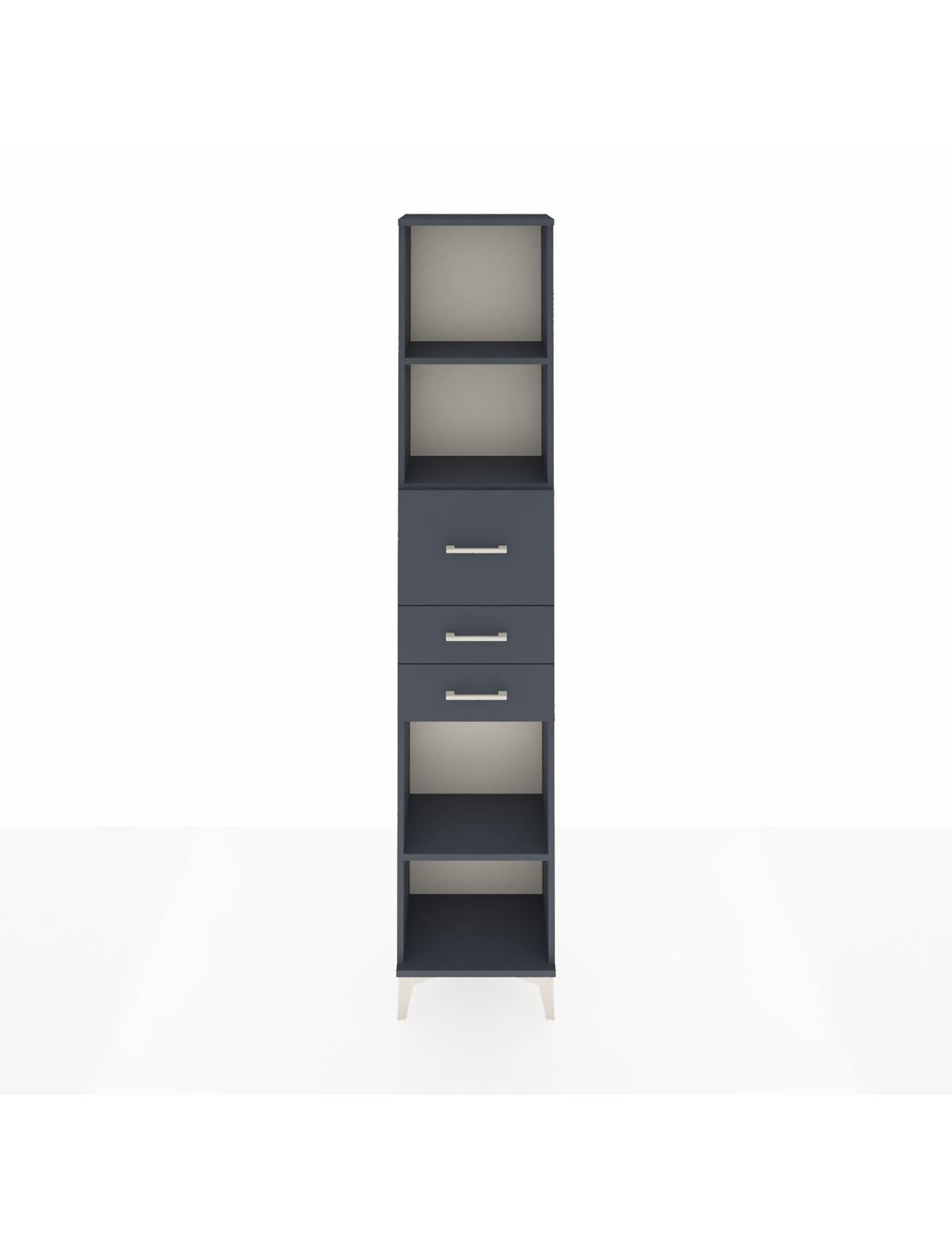 Arges Dolap 3 Raflı 3 Çekmeceli 44x30x221 Antrasit-Antrasit