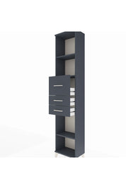 Arges Dolap 3 Raflı 3 Çekmeceli 44x30x221 Antrasit-Antrasit