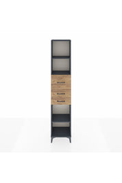 Arges Dolap 3 Raflı 3 Çekmeceli 44x30x221 Antrasit-Çam