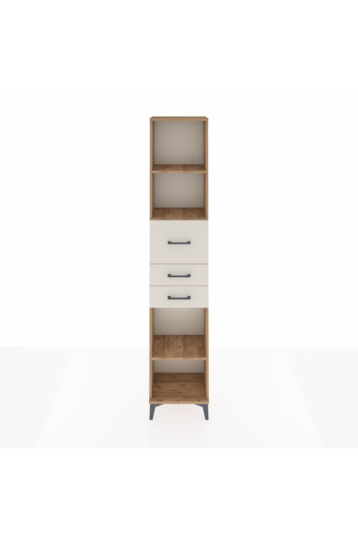 Arges Dolap 3 Raflı 3 Çekmeceli 44x30x221 Çam-Aytaşı