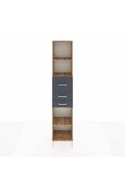 Arges Dolap 3 Raflı 3 Çekmeceli 44x30x221 Çam-Antrasit