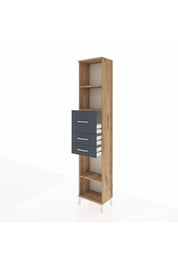 Arges Dolap 3 Raflı 3 Çekmeceli 44x30x221 Çam-Antrasit