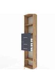 Arges Dolap 3 Raflı 3 Çekmeceli 44x30x221 Çam-Antrasit