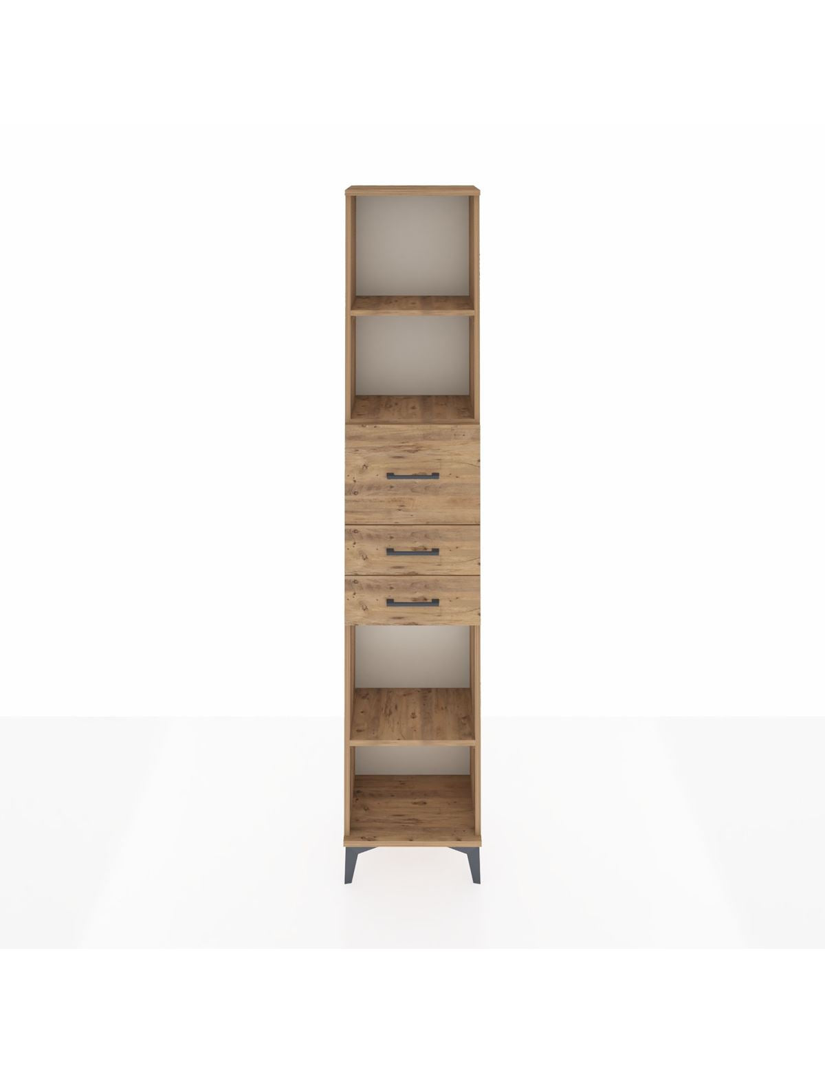 Arges Dolap 3 Raflı 3 Çekmeceli 44x30x221 Çam-Çam