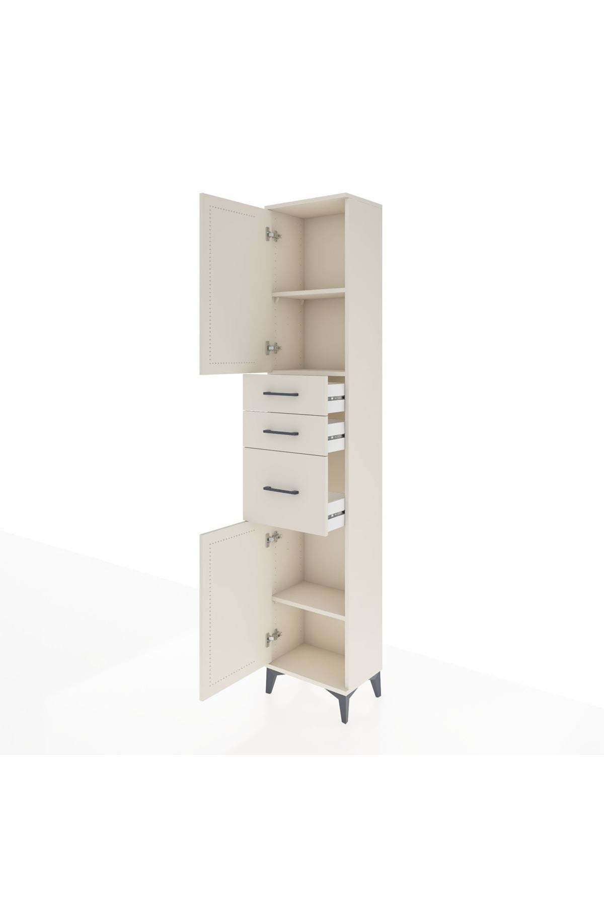 Arges Dolap 3 Raflı 3 Çekmeceli 2 Kapaklı 44x30x221 Aytaşı-Aytaşı