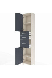 Arges Dolap 3 Raflı 3 Çekmeceli 2 Kapaklı 44x30x221 Aytaşı-Antrasit