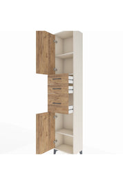 Arges Dolap 3 Raflı 3 Çekmeceli 2 Kapaklı 44x30x221 Aytaşı-Çam