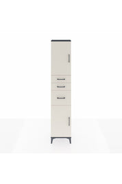 Arges Dolap 3 Raflı 3 Çekmeceli 2 Kapaklı 44x30x221 Antrasit-Aytaşı