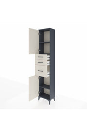 Arges Dolap 3 Raflı 3 Çekmeceli 2 Kapaklı 44x30x221 Antrasit-Aytaşı