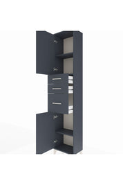 Arges Dolap 3 Raflı 3 Çekmeceli 2 Kapaklı 44x30x221 Antrasit-Antrasit