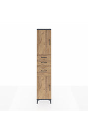 Arges Dolap 3 Raflı 3 Çekmeceli 2 Kapaklı 44x30x221 Antrasit-Çam