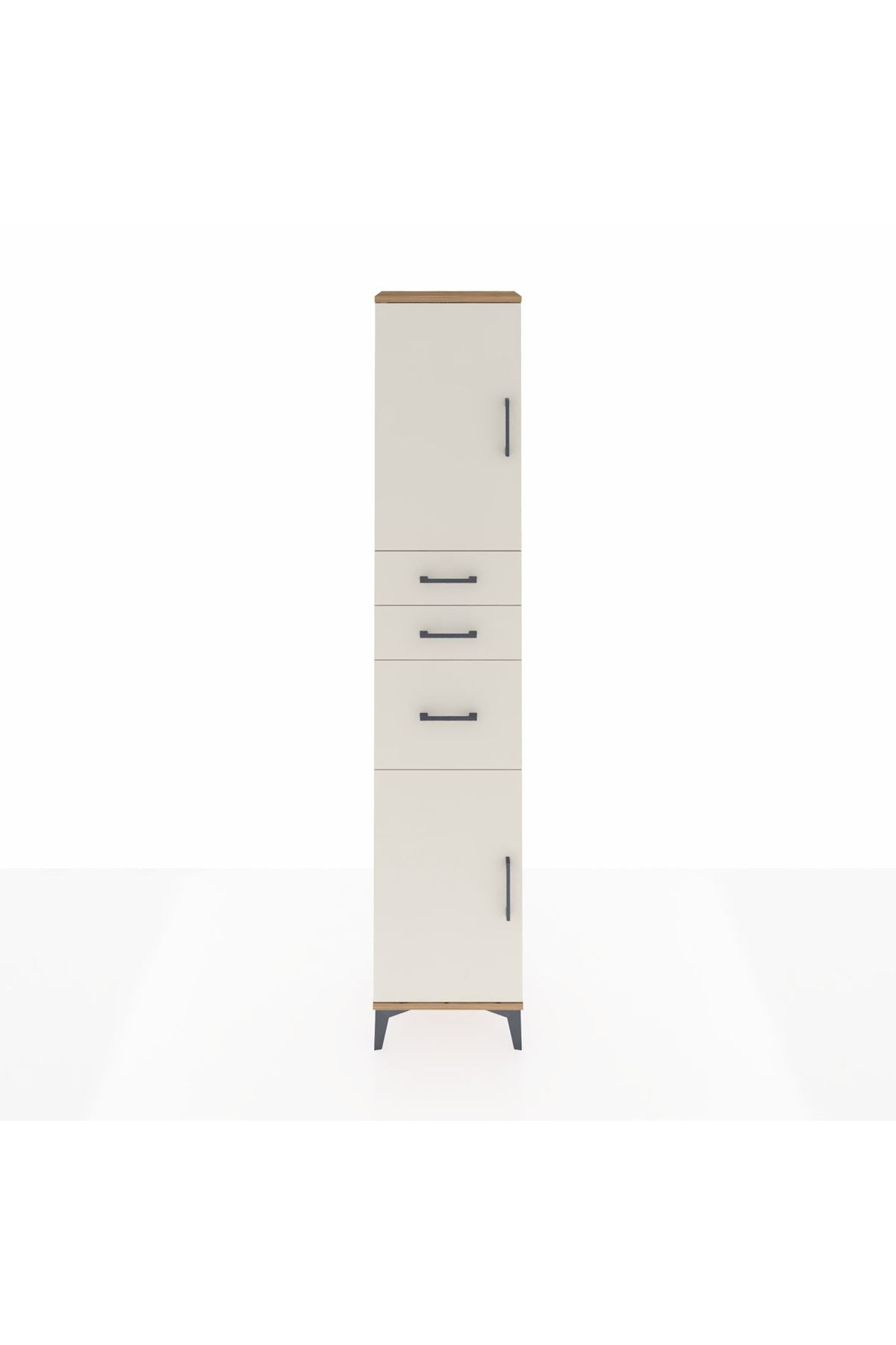 Arges Dolap 3 Raflı 3 Çekmeceli 2 Kapaklı 44x30x221 Çam-Aytaşı