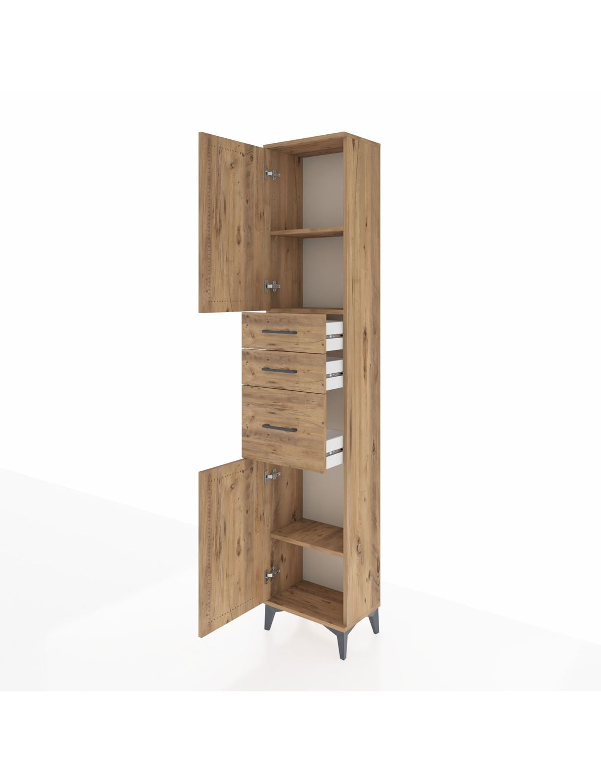 Arges Dolap 3 Raflı 3 Çekmeceli 2 Kapaklı 44x30x221 - S28M229V9A