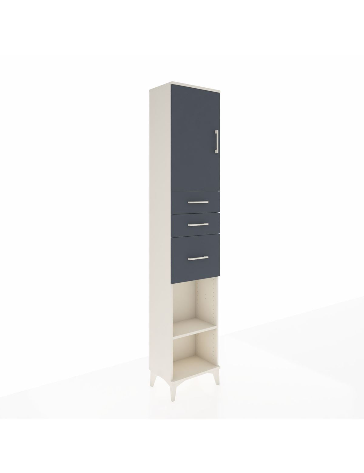 Arges Dolap 3 Raflı 3 Çekmeceli Tek Kapaklı 44x30x221 Aytaşı-Antrasit