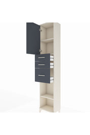 Arges Dolap 3 Raflı 3 Çekmeceli Tek Kapaklı 44x30x221 Aytaşı-Antrasit