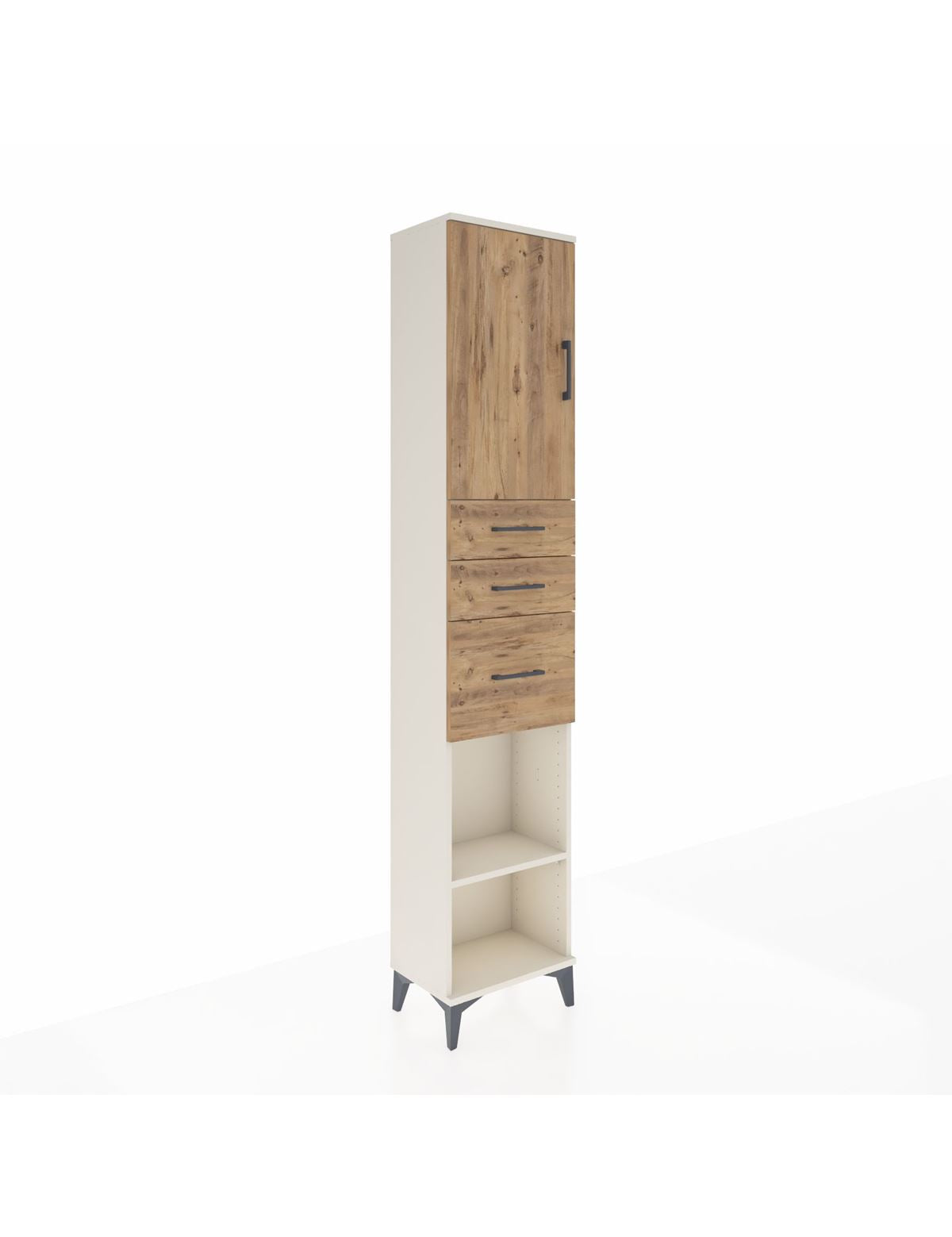 Arges Dolap 3 Raflı 3 Çekmeceli Tek Kapaklı 44x30x221 Aytaşı-Çam