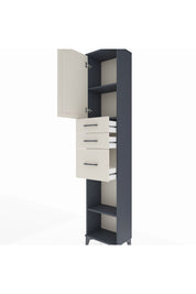 Arges Dolap 3 Raflı 3 Çekmeceli Tek Kapaklı 44x30x221 Antrasit-Aytaşı