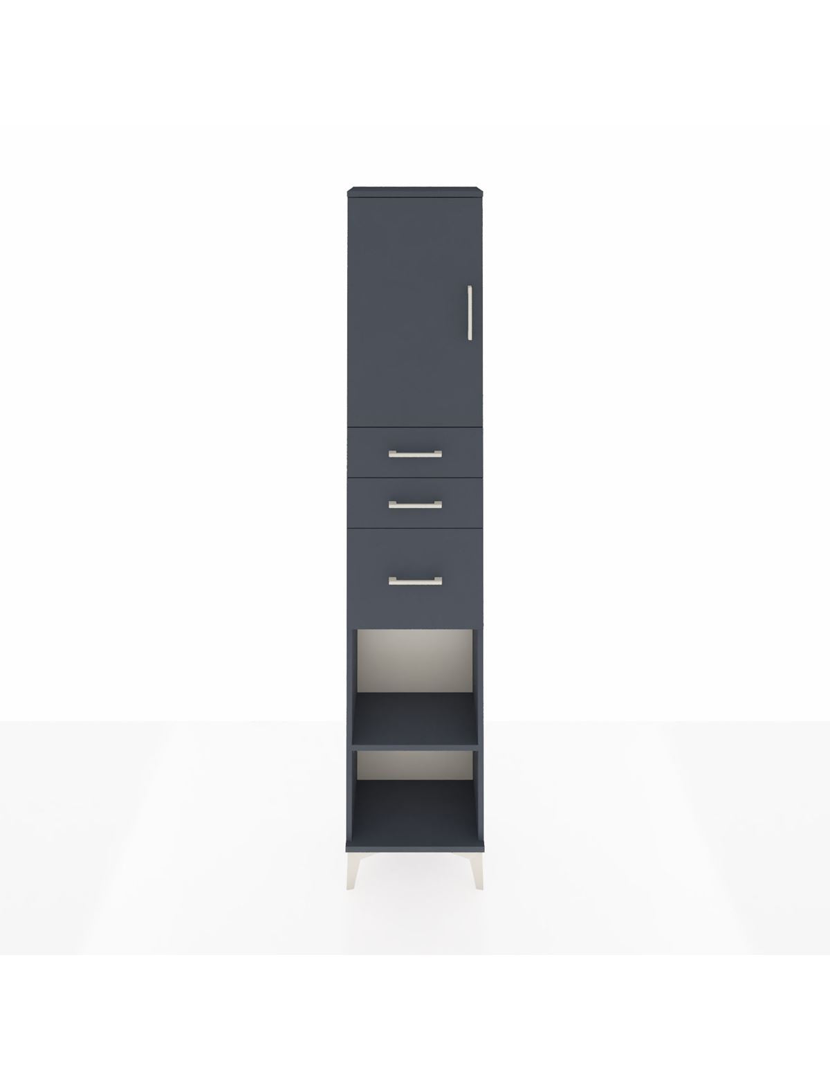 Arges Dolap 3 Raflı 3 Çekmeceli Tek Kapaklı 44x30x221 Antrasit-Antrasit