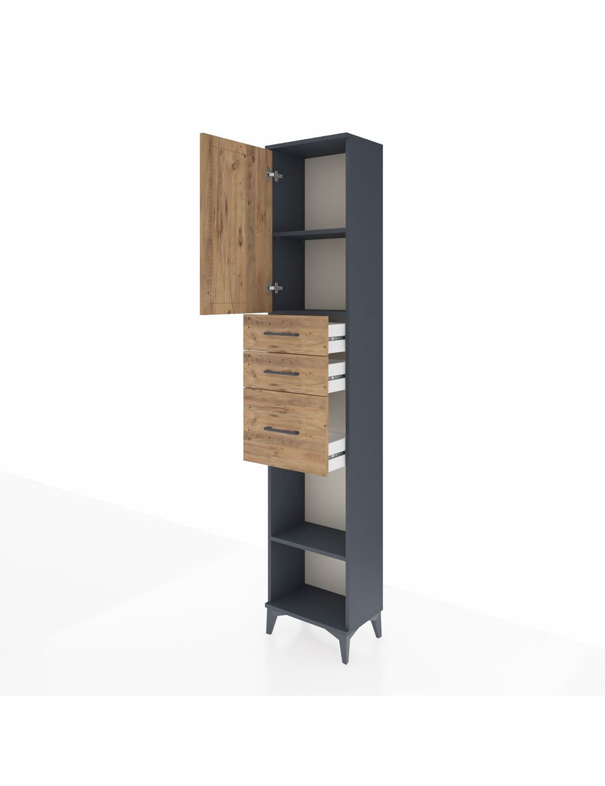 Arges Dolap 3 Raflı 3 Çekmeceli Tek Kapaklı 44x30x221 - S28M230V6A