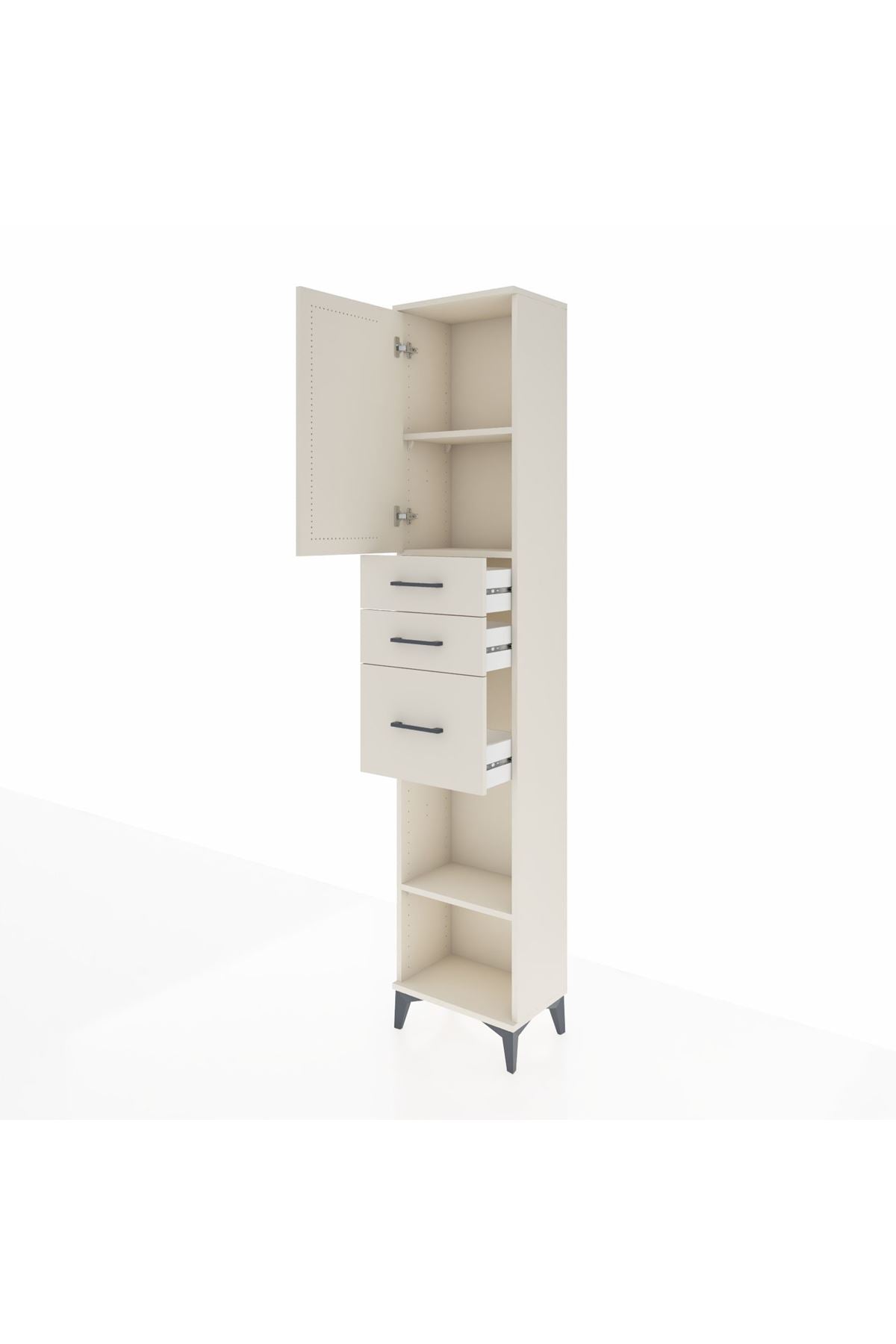 Arges Dolap 3 Raflı 3 Çekmeceli Tek Kapaklı 44x30x221 Aytaşı-Aytaşı