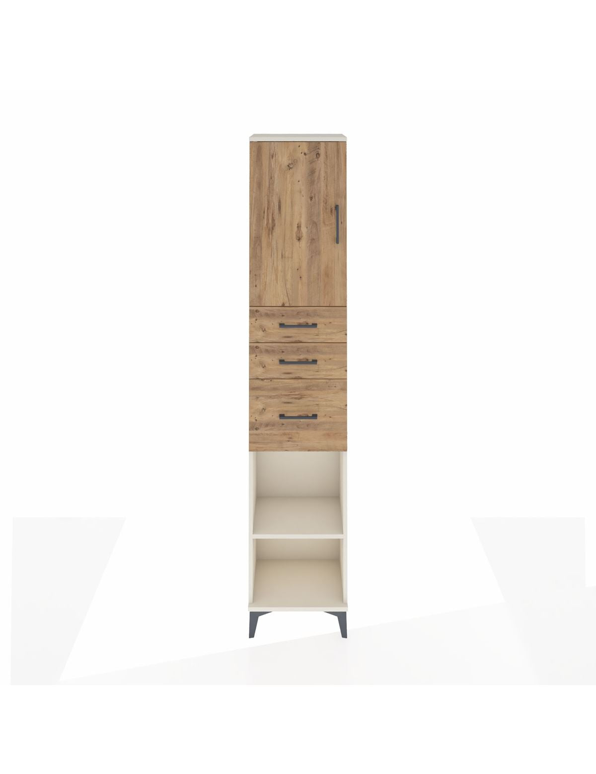 Arges Dolap 3 Raflı 3 Çekmeceli Tek Kapaklı 44x30x221 Aytaşı-Çam