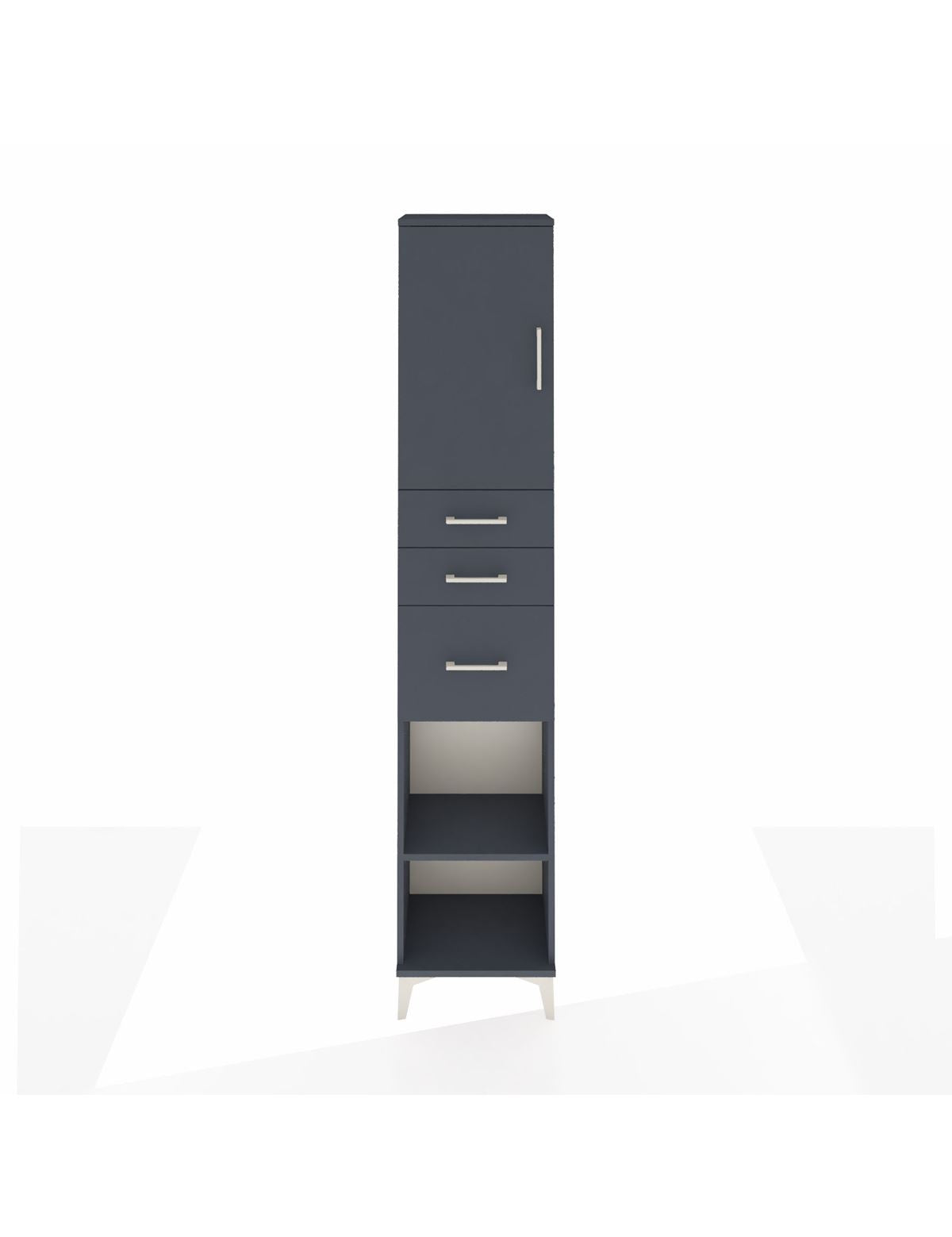 Arges Dolap 3 Raflı 3 Çekmeceli Tek Kapaklı 44x30x221 Antrasit-Antrasit